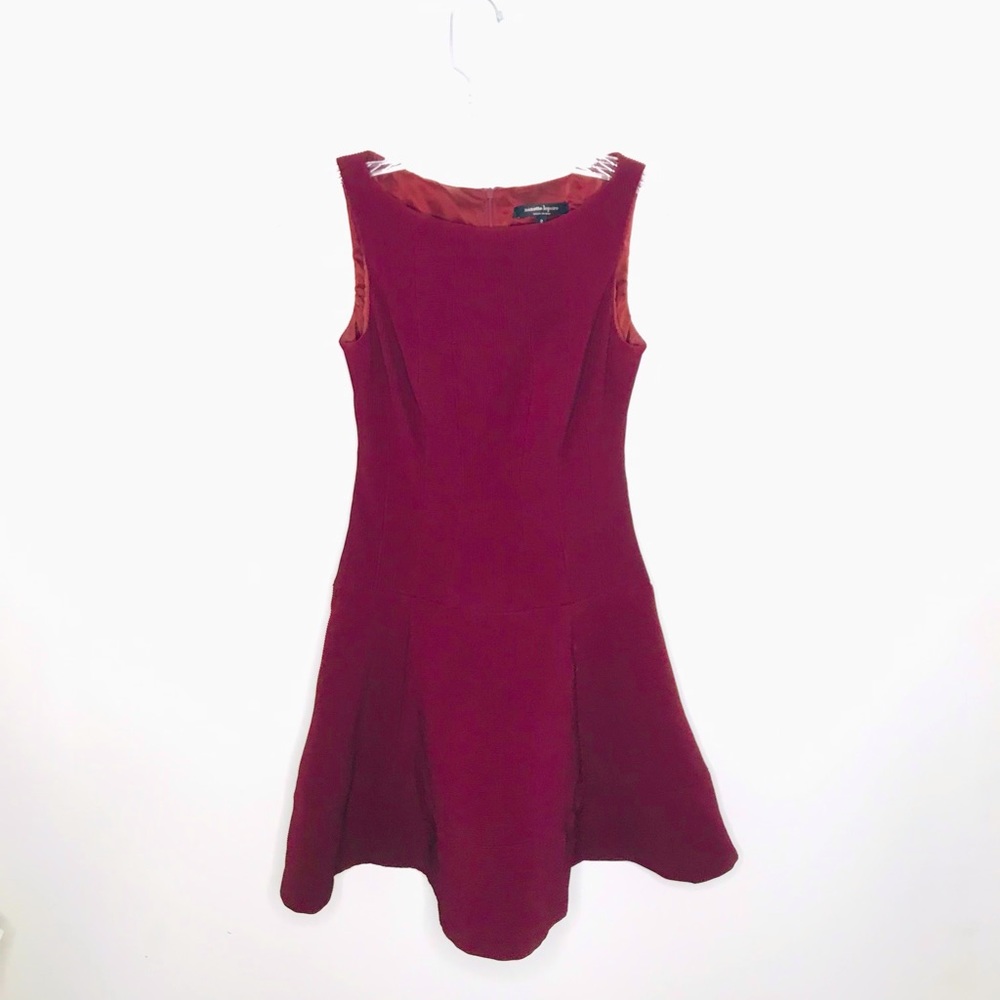 Nanette Lepore fit n flare ribbed burgundy red dress